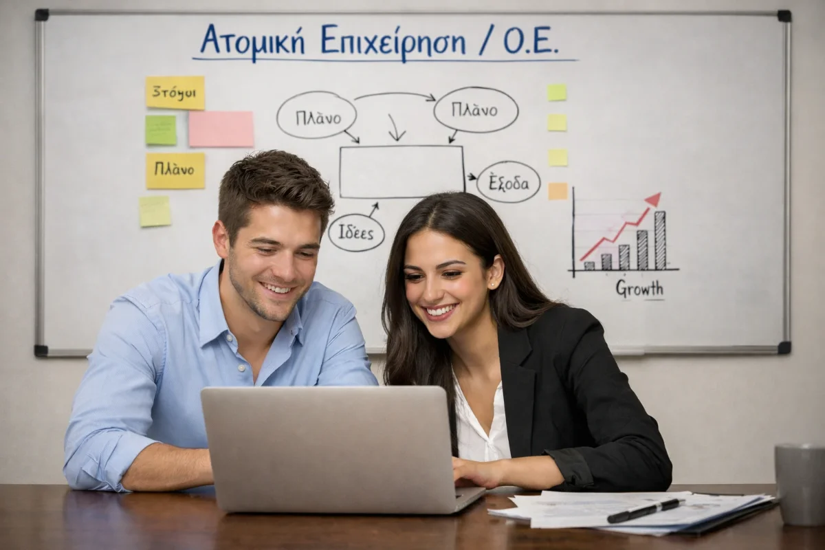 ατομική επιχείρηση ή ομόρρυθμη εταιρεία.